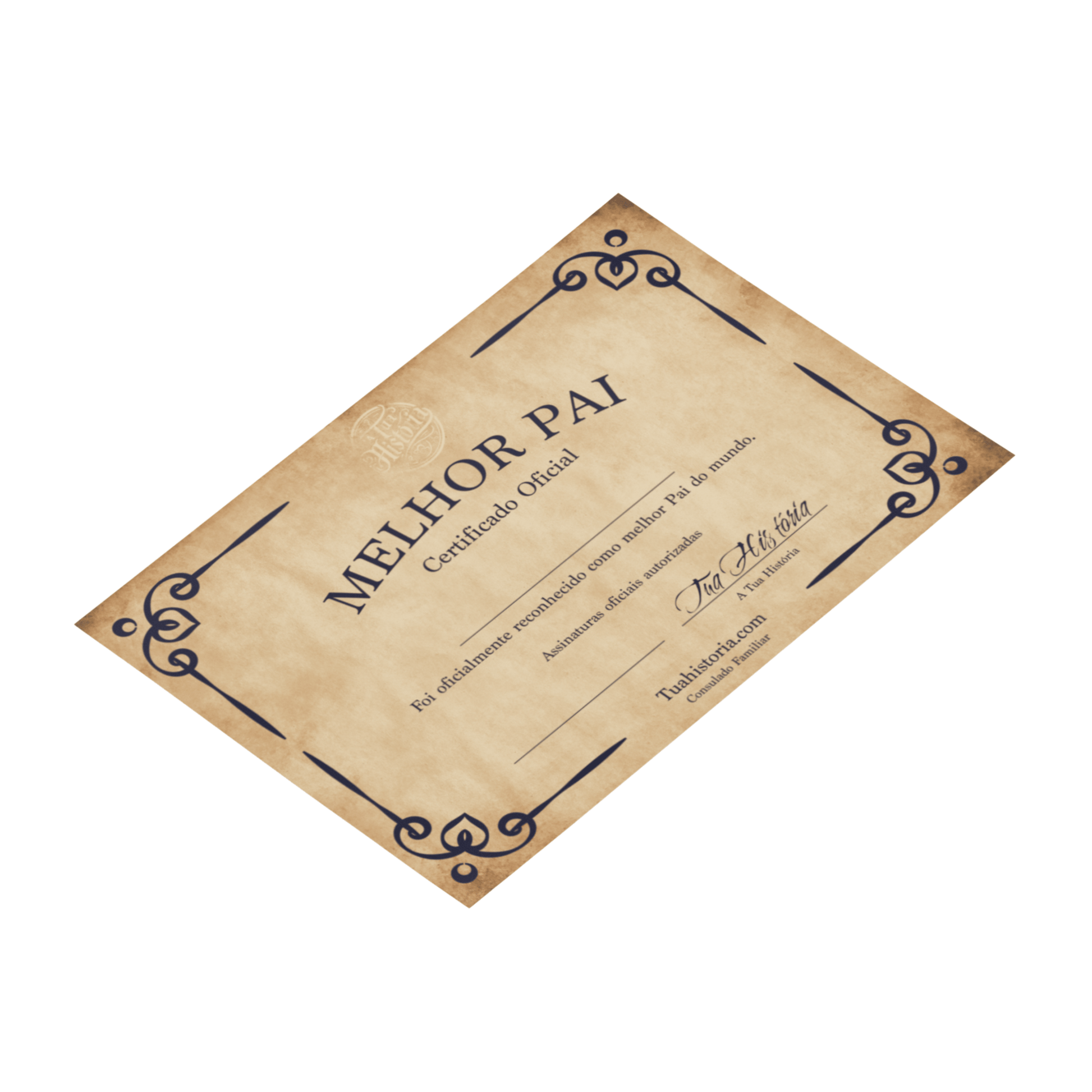 Certificado Melhor Pai - A tua História